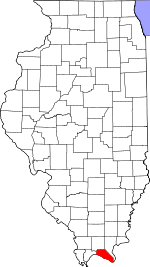 Map of Illinois showing Massac County 