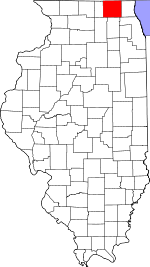 Map of Illinois showing McHenry County 