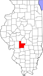 Map of Illinois showing Montgomery County 