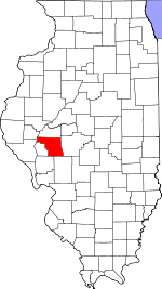 Map of Illinois showing Morgan County 