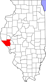 Map of Illinois showing Pike County 