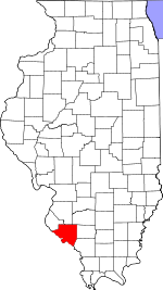 Map of Illinois showing Randolph County 