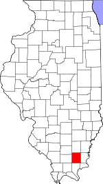 Map of Illinois showing Saline County 