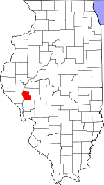 Map of Illinois showing Scott County 