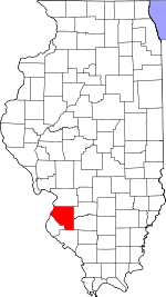 Map of Illinois showing St. Clair County 