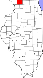 Map of Illinois showing Stephenson County 