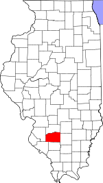 Map of Illinois showing Washington County 