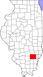 Map of Illinois showing Wayne County 