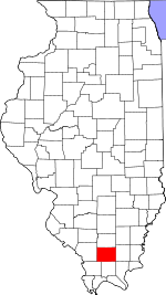 Map of Illinois showing Williamson County 