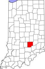 Map of Indiana showing Bartholomew County 