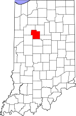 Map of Indiana showing Carroll County 