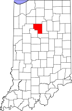 Map of Indiana showing Cass County 