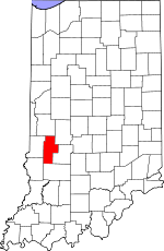 Map of Indiana showing Clay County 