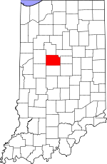 Map of Indiana showing Clinton County 