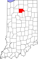 Map of Indiana showing Fulton County 