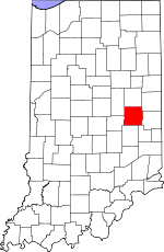 Map of Indiana showing Henry County 