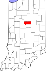 Map of Indiana showing Howard County 