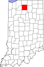 Map of Indiana showing Marshall County 