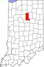 Map of Indiana showing Miami County 