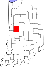 Map of Indiana showing Montgomery County 