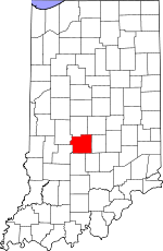 Map of Indiana showing Morgan County 