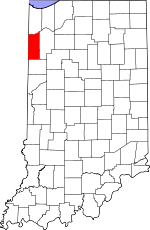 Map of Indiana showing Newton County 