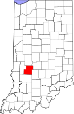 Map of Indiana showing Owen County 