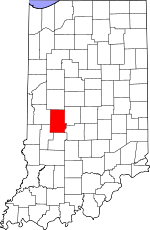 Map of Indiana showing Putnam County 