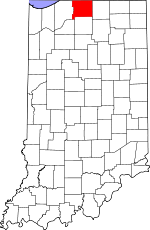 Map of Indiana showing St. Joseph County 