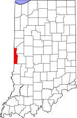 Map of Indiana showing Vermillion County 