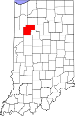 Map of Indiana showing White County 