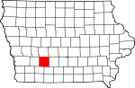 Map of Iowa showing Adair County 