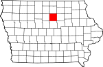 Map of Iowa showing Franklin County 