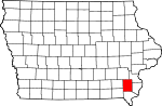 Map of Iowa showing Henry County 