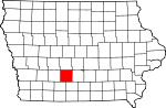 Map of Iowa showing Madison County 