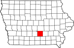 Map of Iowa showing Marion County 