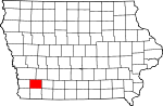 Map of Iowa showing Montgomery County 