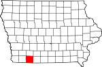 Map of Iowa showing Taylor County 