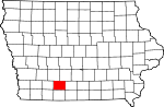 Map of Iowa showing Union County 