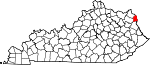 Map of Kentucky showing Boyd County 