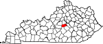 Map of Kentucky showing Boyle County 