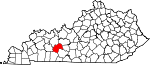 Map of Kentucky showing Butler County 