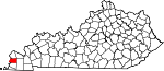 Map of Kentucky showing Carlisle County 