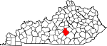 Map of Kentucky showing Casey County 