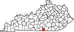 Map of Kentucky showing Clinton County 