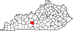 Map of Kentucky showing Edmonson County 