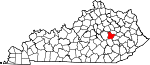 Map of Kentucky showing Estill County 