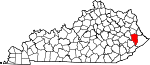 Map of Kentucky showing Floyd County 