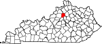 Map of Kentucky showing Franklin County 