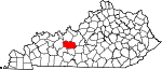 Map of Kentucky showing Grayson County 